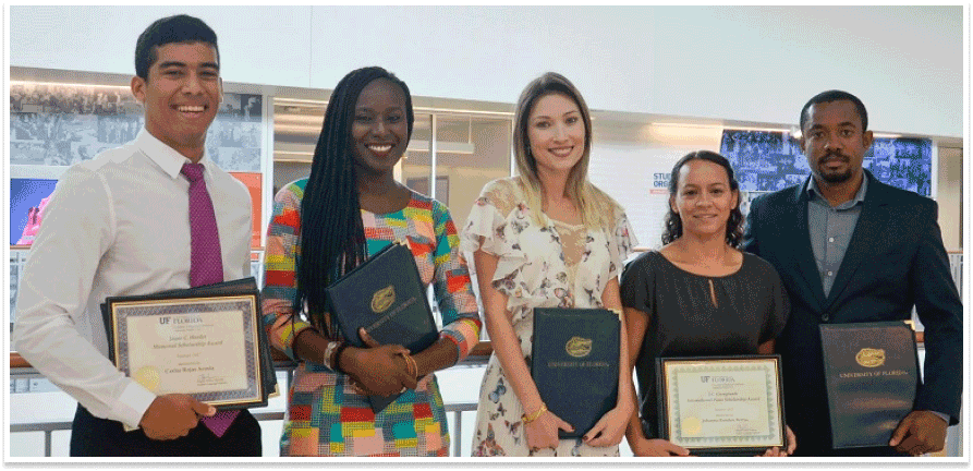 happy students jumping in air